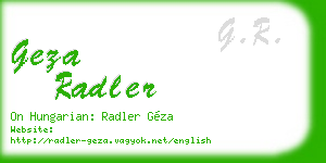 geza radler business card