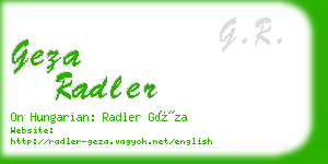 geza radler business card